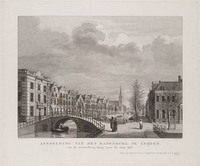 KG 07522
          <br/>
          Rapenburg te Leiden vanaf de Nieuwsteegbrug voor de buskruitramp van 1807
          <br/>
          <em>Vinkeles, Reinier (1741-1816)</em>